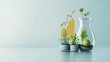 © OZTOCOOL - Growth Concept with Green Plants and Graphs Representing Financial Success and Sustainability in a Modern Minimalist Design for Stock Imagery