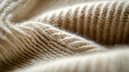 Leinwandbilder - Detailed close-up image highlighting the plush texture of cozy beige fabric in a comforting setting : Generative AI