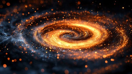 Wall Mural - a vibrant spiral galaxy depicted with glowing particles and nebulosity