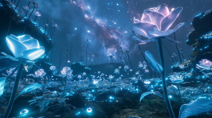 Wall Mural - A futuristic rose plantation on another planet the_006
