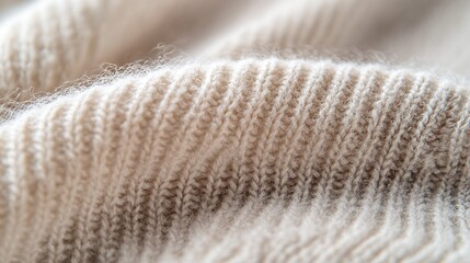 Leinwandbilder - Close up texture of soft beige knit fabric with gentle ribbing for cozy winter garments : Generative AI