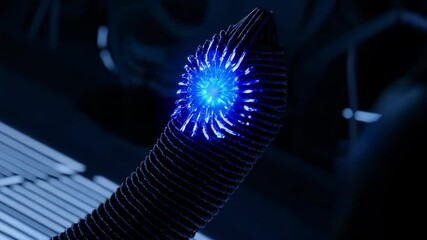 Wall Mural - futuristic device emitting blue light
