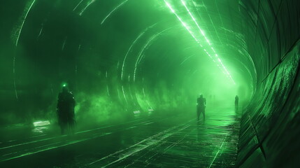Wall Mural - at an underground alien base alien drones slowly p_002