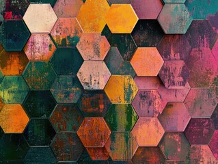 Wall Mural - Hexagonal wall decoration