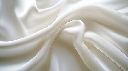Poster - Beautiful close-up of white satin fabric revealing smooth texture and gentle draping creating a sense of elegance : Generative AI