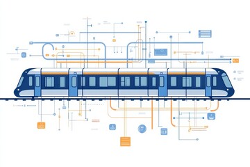 Poster - Detailed metro map illustrating subway layouts and public transport connections for efficient travel planning in urban areas. Generative AI