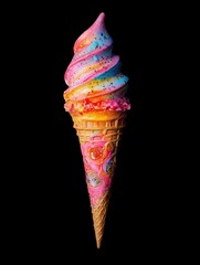 Wall Mural - Colorful Ice Cream Cone