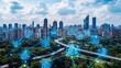© almeera - Smart City Skyline: Technological Advancement and Urban Development