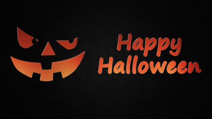 Wall Mural - creepy laughing happy halloween face leather 4k loop features a laughing sinister mouth and eyes wit