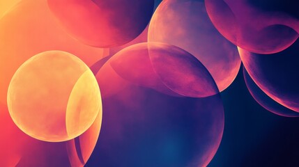 Wall Mural - abstract vibrant orbs and circles overlap each other visually