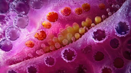 Canvas Print - Close-up of flower with water droplets