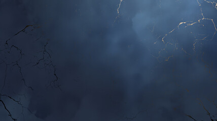 Fototapete - A dark blue textured abstract background sky with a stormy look. The sky is filled with clouds and the sun is barely visible