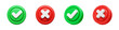 © Andy March - Cross and check mark symbol set. Right and wrong concept. 3d icons render illustration isolated on transparent background. Cutout