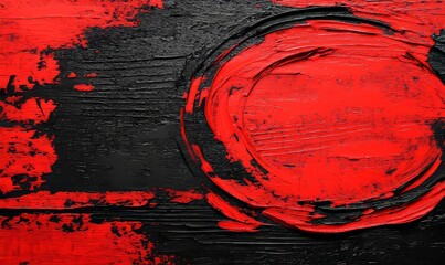 Wall Mural - Epic wallpaper with a red and black background, incorporating grunge brush strokes in a minimalist style