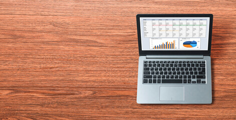 Wall Mural - business data dashboard provide business intelligence analytic for marketing strategy planning snugl