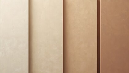 Aufkleber - Illustration of textured neutral plaster wall in gradient sections with natural earth tones. Beige, brown colors create texture, pattern and vintage design. Interior decorative minimal background.