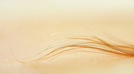 Aufkleber - Broken strand of hair captured in a macro shot on a soft surface displaying fine textures and delicate strands. Generative AI