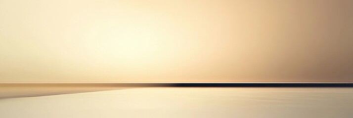 Aufkleber - Softly lit horizon against a minimalistic background showcasing tranquility and calmness at dusk or dawn. Generative AI