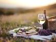 © Shahina - Romantic Sunset Picnic: Wine, Cheese, and Grapes