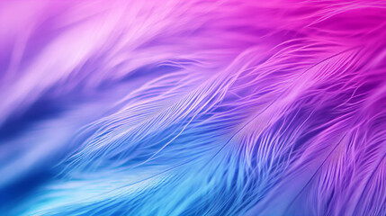 Wall Mural - colorful feathers blending shades of purple and blue in an abstract design