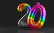 © Global Perspectives - Colorful bright and vibrant birthday foil balloon in shape on number 2 3d wallpaper wallpaper background abstract 3d illustration backdrop futuristic design