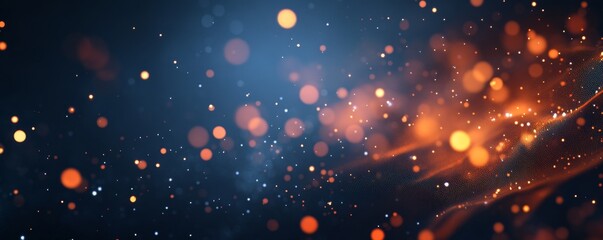 Poster - Abstract glowing particles dark background