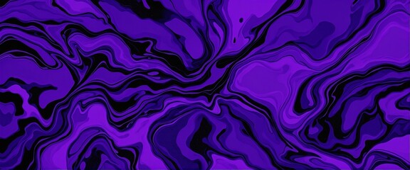 Wall Mural - High-Quality Abstract Liquid Art Illustration in Black and Purple