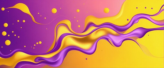 Wall Mural - Vibrant Purple and Gold Abstract Art Illustration