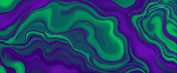 Wall Mural - Vibrant Abstract Liquid Art in Green and Purple