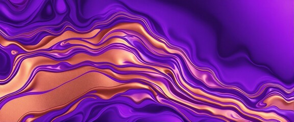 Wall Mural - High-Quality Abstract Purple Liquid Art Illustration with Bronze Accents