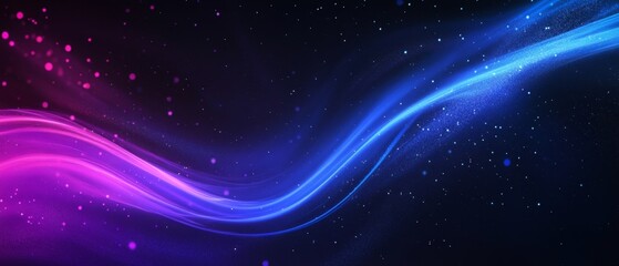 Wall Mural - abstract cosmic wave, digital art, dark background, website design