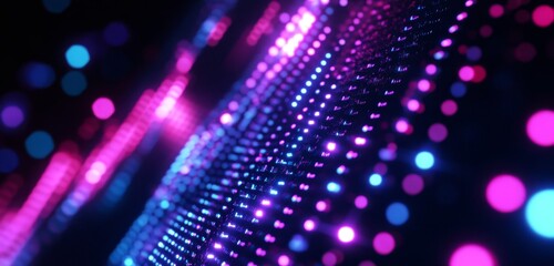 Poster - Purple blue LED lights bokeh background