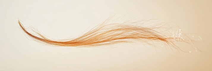 Aufkleber - Macro shot reveals intricate details of a broken strand of hair against a neutral background showcasing texture and color. Generative AI