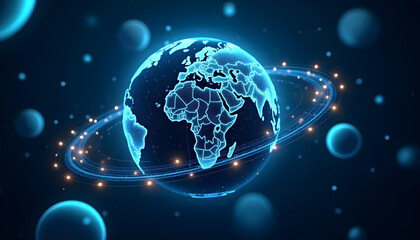 earth planet atmosphere galaxy sky futuristic