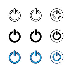 Wall Mural - power icon set. power switch icon. electric power