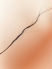 Poster - Close up examination of a broken hair strand showcasing details and texture against a soft background. Generative AI