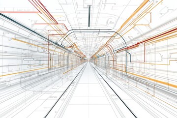 Leinwandbilder - Subway station layout with detailed metro map showcasing public transport design and network connectivity. Generative AI