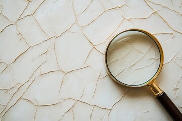 Fototapete - Exploring dry and flaky skin texture through a magnifying glass. Generative AI