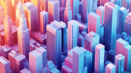 Wall Mural - aerial view dynamic financial district