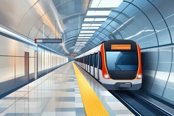 Leinwandbilder - Metro stations and subway map layout showcasing public transportation in an underground environment. Generative AI