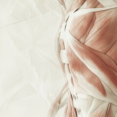 Poster - Detailed illustration of the muscular system highlighting muscle fibers for educational reference and study. Generative AI