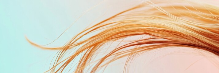 Poster - Close view of a broken strand of hair revealing texture and color variations in natural light. Generative AI