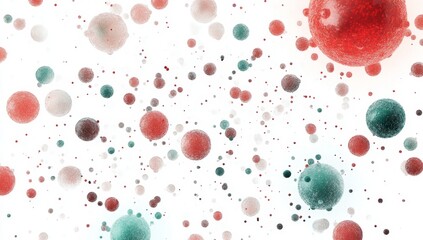 Poster - Colorful spheres floating, white background, abstract design, digital art