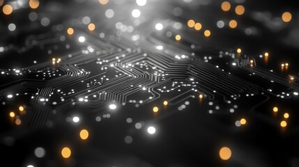 Illuminated Circuit Board, Data Flow, Technology, Abstract Background,  Website Banner