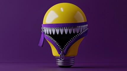 Sticker - Zippered lightbulb. AI.