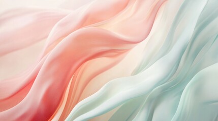 Aufkleber - Flowing abstract lines embodying spring breezes with pastel hues and ample space for text. Generative AI