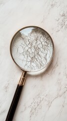 Aufkleber - Exploring skin texture with a magnifying glass revealing dry and flaky skin. Generative AI