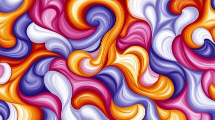 Wall Mural - Abstract swirling paint textures, vibrant colors, digital art, background design