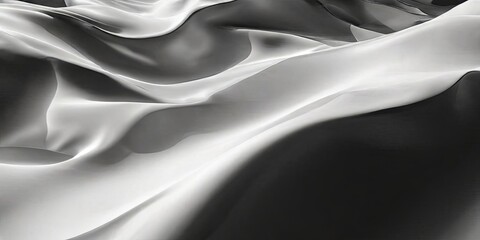 Poster - A black and white image of a white fabric