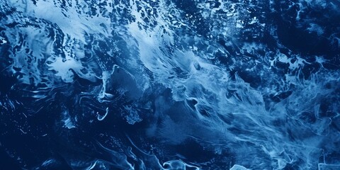 Poster - A blue ocean with white foam
